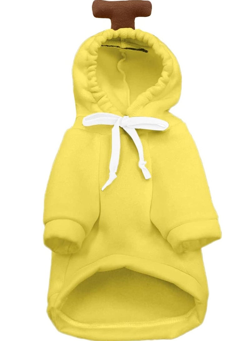 بدلة هودي للكلاب والقطط ملابس الحيوانات الأليفة ملابس  للكلاب زي تنكر شكل جزر دافئ سترة ملابس للطقس البارد ملابس خارجية للقطط والجراء والكلاب الصغيرة والكبيرة صفراء - Image 5